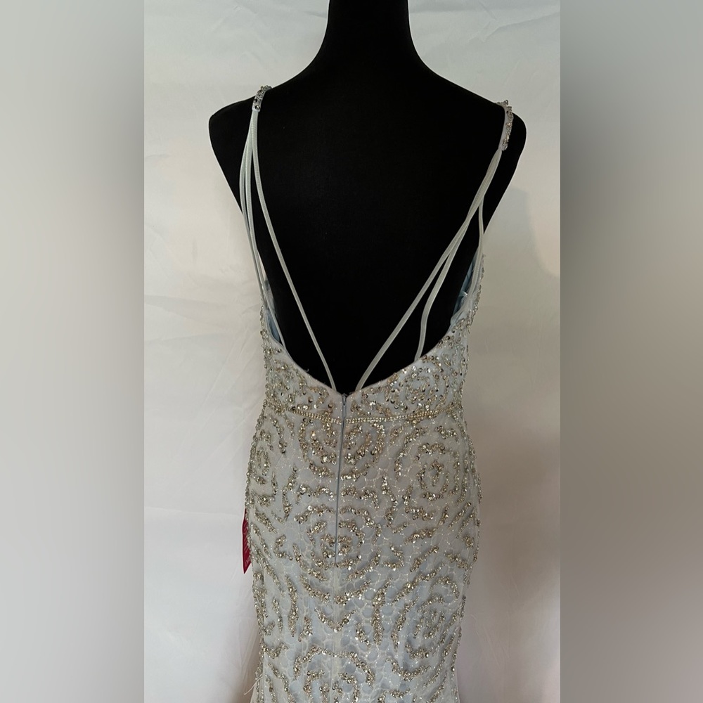 Gianni Binni | Light Blue beaded formal dress | Size 13 Juniors - Picture 5 of 6
